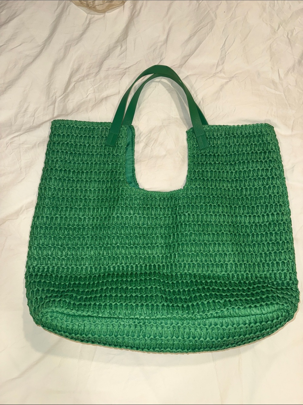 Green Woven Tote Bag - Unbranded